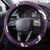 Aotearoa Atua Tangaroa Steering Wheel Cover God Of The Sea Maori Whale Tail Purple