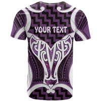 Aotearoa Atua Tangaroa Personalised T Shirt God Of The Sea Maori Whale Tail Purple