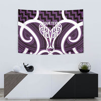 Aotearoa Atua Tangaroa Personalised Tapestry God Of The Sea Maori Whale Tail Purple