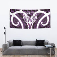 Aotearoa Atua Tangaroa Personalised Tapestry God Of The Sea Maori Whale Tail Purple