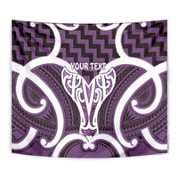Aotearoa Atua Tangaroa Personalised Tapestry God Of The Sea Maori Whale Tail Purple