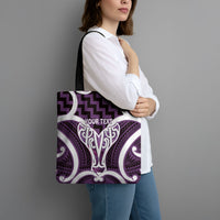 Aotearoa Atua Tangaroa Personalised Tote Bag God Of The Sea Maori Whale Tail Purple
