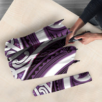 Aotearoa Atua Tangaroa Personalised Umbrella God Of The Sea Maori Whale Tail Purple
