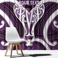Aotearoa Atua Tangaroa Personalised Window Curtain God Of The Sea Maori Whale Tail Purple