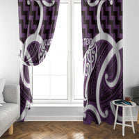 Aotearoa Atua Tangaroa Personalised Window Curtain God Of The Sea Maori Whale Tail Purple