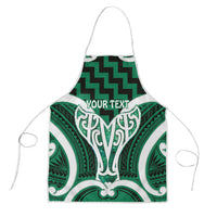 Aotearoa Atua Tangaroa Personalised Apron God Of The Sea Maori Whale Tail Green