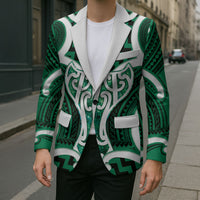 Aotearoa Atua Tangaroa Personalised Blazer God Of The Sea Maori Whale Tail Green