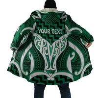 Aotearoa Atua Tangaroa Personalised Cloak God Of The Sea Maori Whale Tail Green
