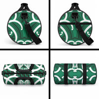 Aotearoa Atua Tangaroa Personalised Duffle Bag God Of The Sea Maori Whale Tail Green