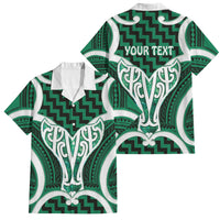 Aotearoa Atua Tangaroa Personalised Family Matching Puletasi and Hawaiian Shirt God Of The Sea Maori Whale Tail Green