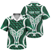 Aotearoa Atua Tangaroa Personalised Family Matching Puletasi and Hawaiian Shirt God Of The Sea Maori Whale Tail Green