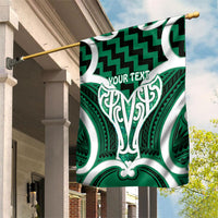 Aotearoa Atua Tangaroa Personalised Garden Flag God Of The Sea Maori Whale Tail Green