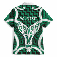 Aotearoa Atua Tangaroa Personalised Hawaiian Shirt God Of The Sea Maori Whale Tail Green