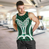 Aotearoa Atua Tangaroa Personalised Men Tank Top God Of The Sea Maori Whale Tail Green