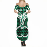Aotearoa Atua Tangaroa Personalised Summer Maxi Dress God Of The Sea Maori Whale Tail Green