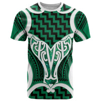 Aotearoa Atua Tangaroa Personalised T Shirt God Of The Sea Maori Whale Tail Green