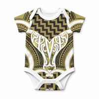 Aotearoa Atua Tangaroa Personalised Baby Onesie God Of The Sea Maori Whale Tail Yellow