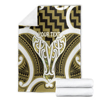 Aotearoa Atua Tangaroa Personalised Blanket God Of The Sea Maori Whale Tail Yellow