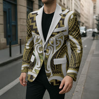 Aotearoa Atua Tangaroa Personalised Blazer God Of The Sea Maori Whale Tail Yellow