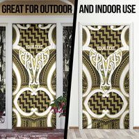 Aotearoa Atua Tangaroa Personalised Door Cover God Of The Sea Maori Whale Tail Yellow