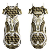 Aotearoa Atua Tangaroa Personalised Family Matching Summer Maxi Dress and Hawaiian Shirt God Of The Sea Maori Whale Tail Yellow