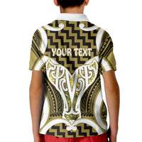 Aotearoa Atua Tangaroa Personalised Kid Polo Shirt God Of The Sea Maori Whale Tail Yellow