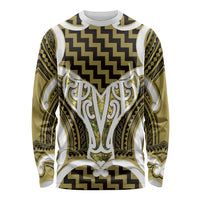 Aotearoa Atua Tangaroa Personalised Long Sleeve Shirt God Of The Sea Maori Whale Tail Yellow