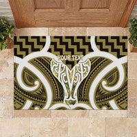 Aotearoa Atua Tangaroa Personalised Rubber Doormat God Of The Sea Maori Whale Tail Yellow