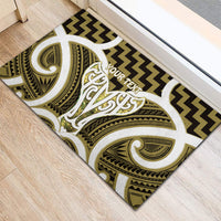 Aotearoa Atua Tangaroa Personalised Rubber Doormat God Of The Sea Maori Whale Tail Yellow