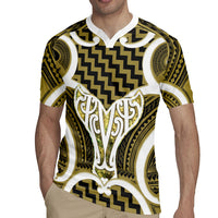 Aotearoa Atua Tangaroa Personalised Rugby Jersey God Of The Sea Maori Whale Tail Yellow