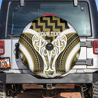 Aotearoa Atua Tangaroa Personalised Spare Tire Cover God Of The Sea Maori Whale Tail Yellow