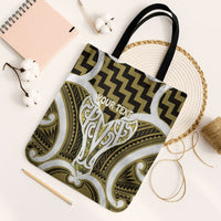 Aotearoa Atua Tangaroa Personalised Tote Bag God Of The Sea Maori Whale Tail Yellow