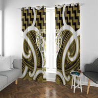 Aotearoa Atua Tangaroa Personalised Window Curtain God Of The Sea Maori Whale Tail Yellow