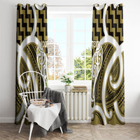 Aotearoa Atua Tangaroa Personalised Window Curtain God Of The Sea Maori Whale Tail Yellow