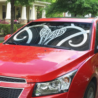 Aotearoa Atua Tangaroa Personalised Auto Sun Shade God Of The Sea Maori Whale Tail Black