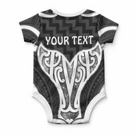 Aotearoa Atua Tangaroa Personalised Baby Onesie God Of The Sea Maori Whale Tail Black