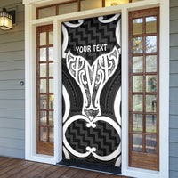 Aotearoa Atua Tangaroa Personalised Door Cover God Of The Sea Maori Whale Tail Black
