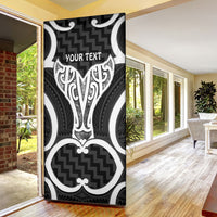 Aotearoa Atua Tangaroa Personalised Door Cover God Of The Sea Maori Whale Tail Black