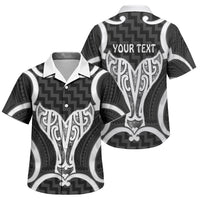 Aotearoa Atua Tangaroa Personalised Family Matching Off The Shoulder Long Sleeve Dress and Hawaiian Shirt God Of The Sea Maori Whale Tail Black