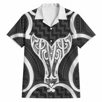 Aotearoa Atua Tangaroa Personalised Hawaiian Shirt God Of The Sea Maori Whale Tail Black