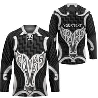 Aotearoa Atua Tangaroa Personalised Hockey Jersey God Of The Sea Maori Whale Tail Black