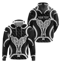 Aotearoa Atua Tangaroa Personalised Hoodie God Of The Sea Maori Whale Tail Black
