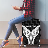 Aotearoa Atua Tangaroa Personalised Luggage Cover God Of The Sea Maori Whale Tail Black