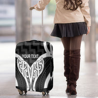 Aotearoa Atua Tangaroa Personalised Luggage Cover God Of The Sea Maori Whale Tail Black