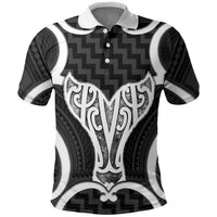 Aotearoa Atua Tangaroa Personalised Polo Shirt God Of The Sea Maori Whale Tail Black