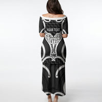 Aotearoa Atua Tangaroa Personalised Puletasi God Of The Sea Maori Whale Tail Black