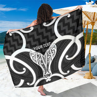 Aotearoa Atua Tangaroa Personalised Sarong God Of The Sea Maori Whale Tail Black