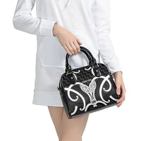 Aotearoa Atua Tangaroa Personalised Shoulder Handbag God Of The Sea Maori Whale Tail Black
