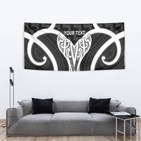 Aotearoa Atua Tangaroa Personalised Tapestry God Of The Sea Maori Whale Tail Black