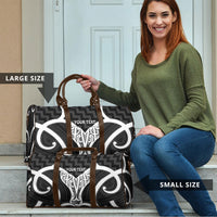 Aotearoa Atua Tangaroa Personalised Travel Bag God Of The Sea Maori Whale Tail Black